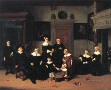  genre - Portrait Of A Family Dutch genre painters Adriaen van Ostade